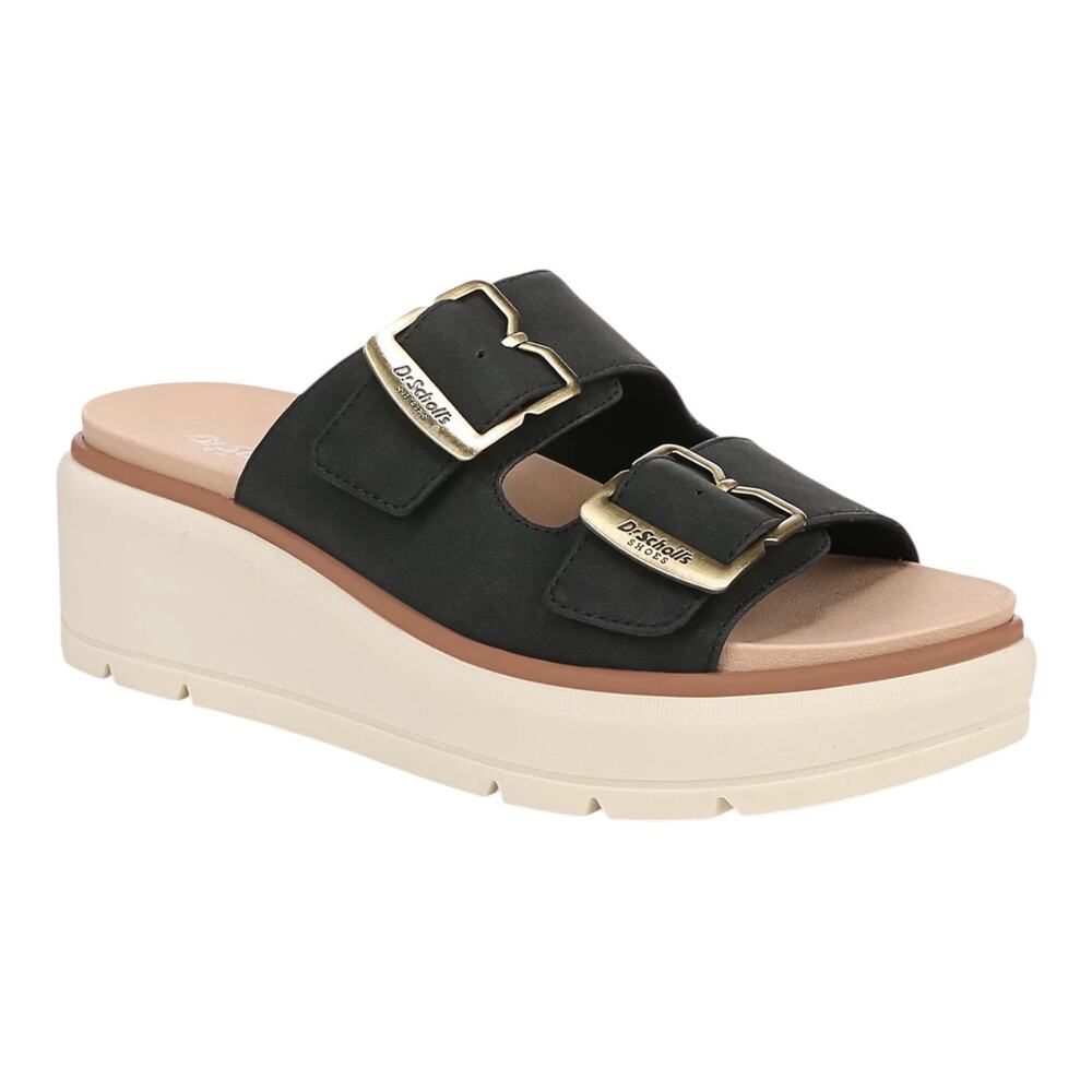 Dr. Scholls Women's Nice Day Max Og Slide Wedge Sandals Black Size 8 1/2